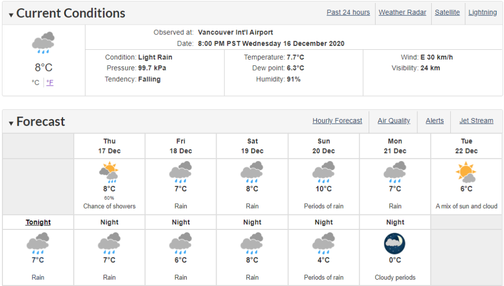 vancouver weather